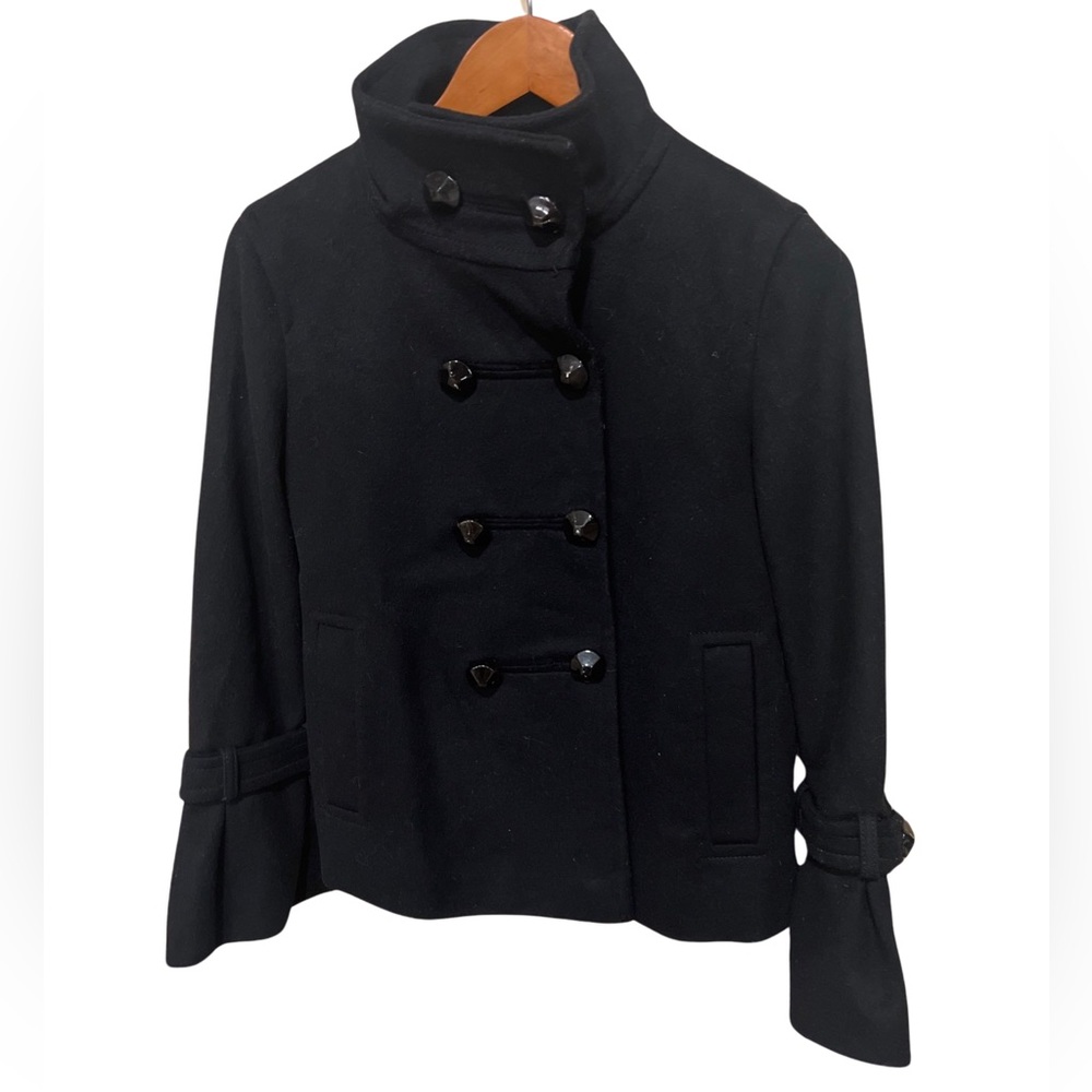 ZARA Women’s Wool Peacoat | Double Breasted | Mock Neck